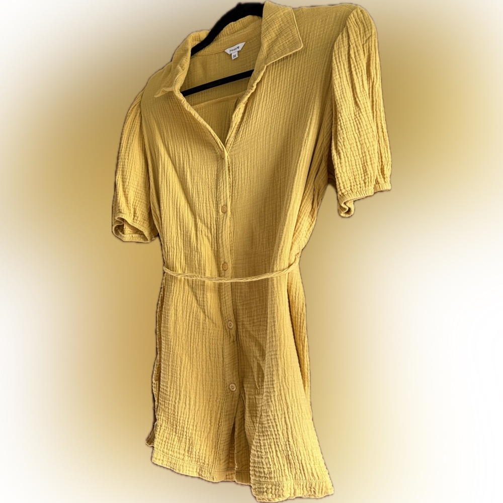 Prénatal Mustard Yellow Button-Up Romper